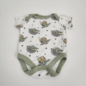 Star Wars Grogu Baby Yoda Bodysuit size 0-3M Short Sleeve One Piece